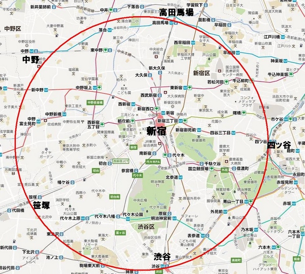 Area 新宿駅 南 西 代々木駅の賃貸事務所 店舗は空間せぶんへ